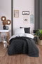 L'essentiel linge de maison Juego de colcha individual Negro y Gris